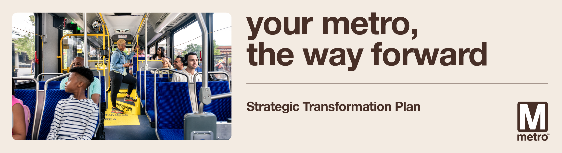 Votre Metro, l’image de la bannière Way Forward avec des enfants dans un bus