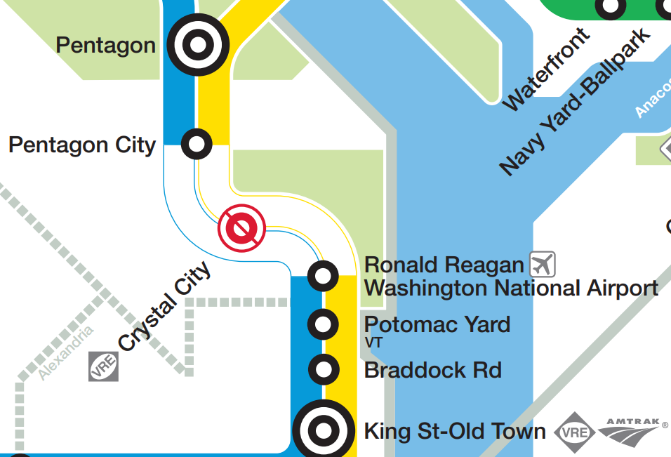 Crystal City Second Entrance Construction Station Closures Map