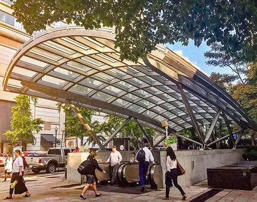 Metro Center Station Entrance Canopy (Photo by Peter Darmody)