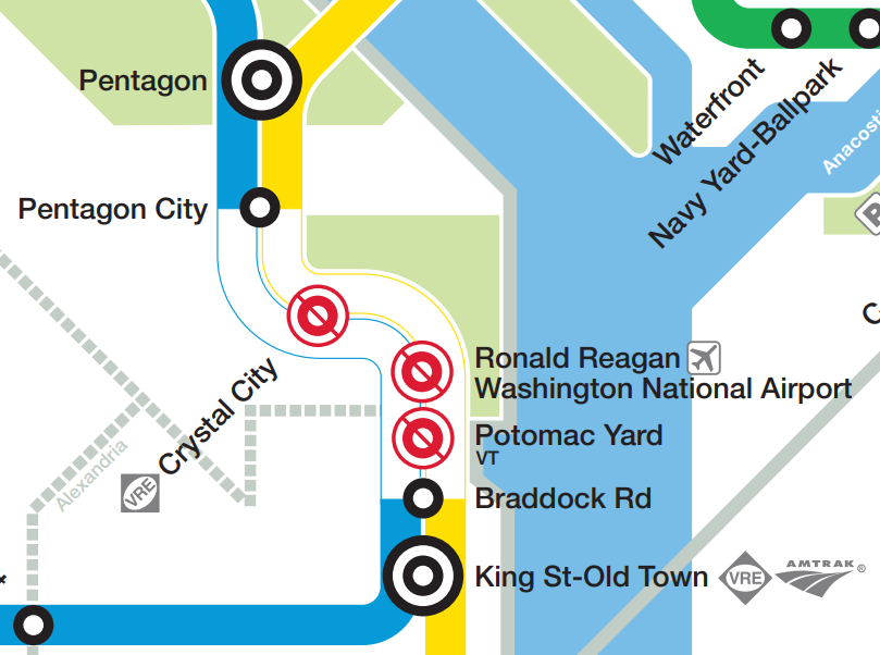 Crystal City Second Entrance Construction Station Extended Closures Map