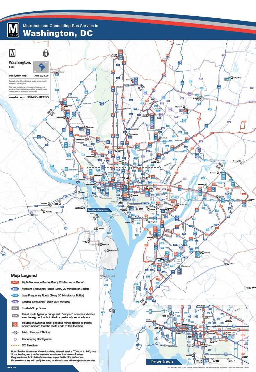Mapa do Serviço de Ônibus do Distrito de Columbia